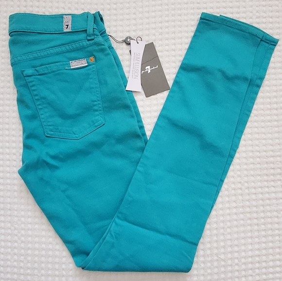 7 For All Mankind Denim - 🆕️ 7 For All Mankind Skinny Teal Jeans 27